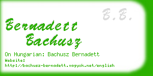 bernadett bachusz business card